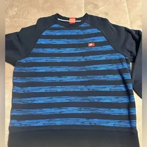 Nike Sweatshirt Size XL Men’s Women’s Crewneck Stripes Blue Pullover thumbnail 1