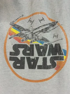 Star Wars Light Gray Logo Tee with Black Print thumbnail 2