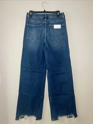 Risen Jeans Wide Leg High-Rise Women's Jeans - Dark Blue thumbnail 4