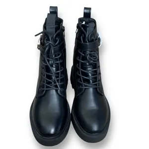ASOS Design Ali Boots Black Wide Fit Chunky Lace Up Ankle Buckle Detail 7 - ASOS thumbnail 5