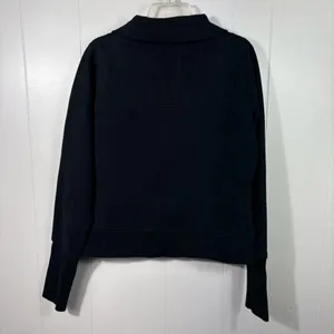 Lululemon Black Full Zip High Neck/Foldover Collar Thick Scuba Jacket Athleisure thumbnail 5