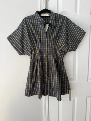 Anthropologie The Tobie Plaid Mini Shirt Dress by Exquise, Size LP thumbnail 8
