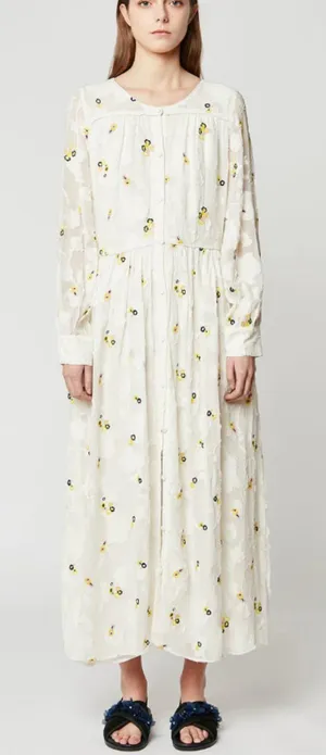 Sister Paul & Joe Maxi Dress Womens 34 Off White Floral La Crima Long Sleeve NWT thumbnail 1