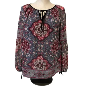 White House Black Market floral blouse sz 6 thumbnail 2