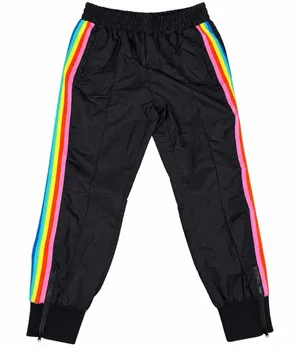 fabletics carol woven pants black rainbow stripe joggers L thumbnail 1