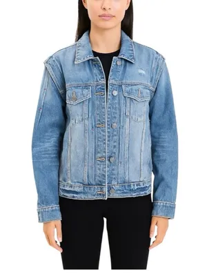 Joie Vintage-inspired Demanda Distressed Denim Jacket size small thumbnail 1