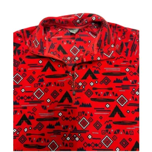 Eddie Bauer Womens 2XL‎ Red Camping Print Quarter Zip Fleece Pullover Sweater thumbnail 3