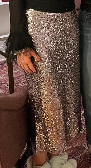 Silver Sequin Skirt Size M thumbnail 1