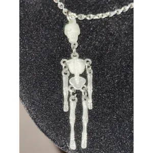 Skeleton Necklace Moveable Limb Steampunk Punk Skull Glow In The Dark Necklace thumbnail 5