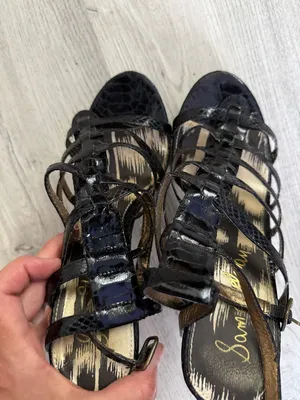 Sam Edelman Black Strappy High Heel Sandals Size 8.5 thumbnail 11