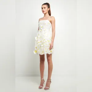 Endless Rose Floral Embroidered Mini Dress in White Size Medium thumbnail 5