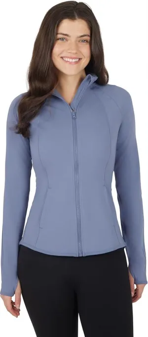 Yogalicious Lux Light Blue Zip Up Jacket Size M thumbnail 1