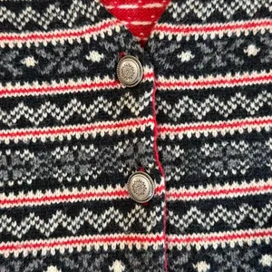 vintage 90s cottage Eddie Bauer Knit Sweater Vest Lambswool Nordic Fair Isle thumbnail 4