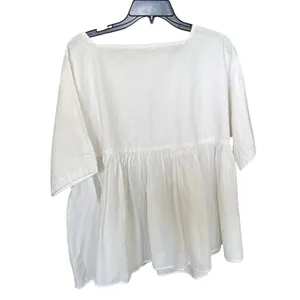 Peruvian Connection 100% Cotton White Blouse Size Small Medium thumbnail 4