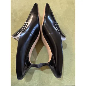 Vince Women's Samy Pointed Toe Pumps‎ Black Patent Size 7 Kitten Heel Witch Core thumbnail 7
