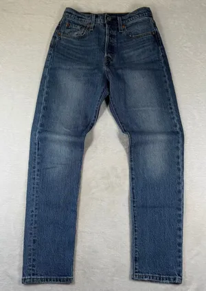 Levis 501 Original Fit Jeans Womens 25 Blue Denim Straight Leg Button Fly 9426 thumbnail 1