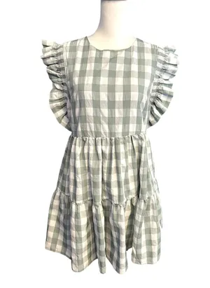 English Factory Green and White sleeveless dress Medium thumbnail 1