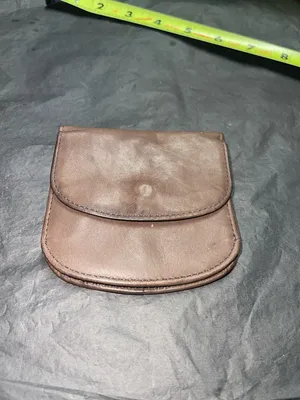 Brown Leather Snap Coin Pouch thumbnail 2