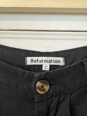 Reformation Petite Mason Pants Size 0 Faded Black Pleated Wide Leg Dark Academia thumbnail 7