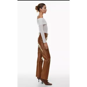 Wilfred The Melina High-Waisted Vegan Leather Pants In Cognac Brown Size 4 thumbnail 2