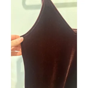 Uniqlo Velvet Slip Dress Burgundy Mini Spaghetti Strap Size S‎ thumbnail 2