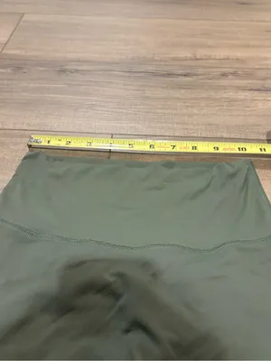 Pink Lily High Waisted Wide Leg Flare Leggings Olive Green medium thumbnail 4