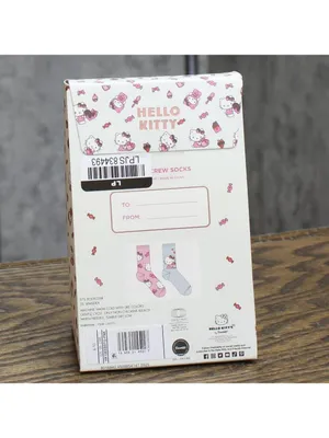NWT Hello Kitty Womens Valentine's Day Giftable 2pack Crew Socks Pink Multi 4-10 thumbnail 3