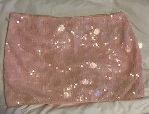 Shein pink sequin skirt thumbnail 1