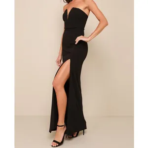 NEW Lulus Dedicated To Glamour Black Strapless Maxi Dress Gala-Ready Gown Small thumbnail 3