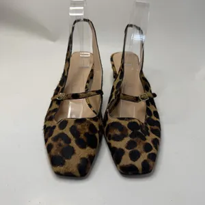 J.CREW Colette Buckle Slingback Leopard Print Calf Hair Kitten Heel Pumps Sz 8.5 thumbnail 3
