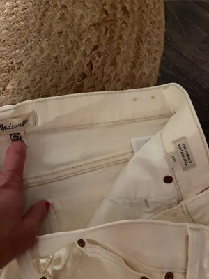 Madewell “The Perfect Vintage Jean” Cream Straight Jeans 30T thumbnail 2
