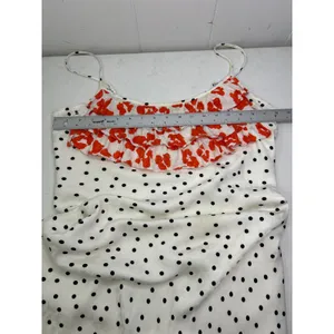 RIXO For Target Polka Dot Sleeveless Maxi Slip Dress Red Floral Ruffle Size M thumbnail 6