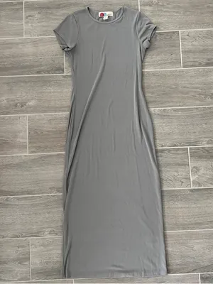 Free People Beach Everyday Gray Short-Sleeve Maxi Dress thumbnail 2