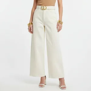 Zara Cream Ivory Cotton Wide Leg Split Hem Casual Pants NEW 8 thumbnail 7