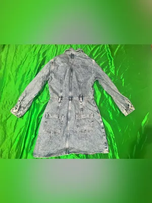 Zara Light Blue Denim Jacket Dress size Small thumbnail 2