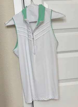 3 for $15!! White mint green sleeveless tennis tank top thumbnail 1