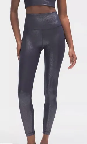 EUC Lululemon Align High-Rise Shimmer Leggings Luxe Shine Foil Navy Silver Sz. 4 thumbnail 1