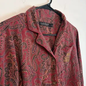 Lauren‎ Ralph Lauren Small Soft Knit Pajama Set Button Red Paisley Designer thumbnail 3