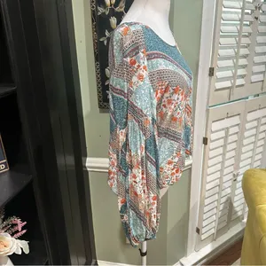 Anthropologie Jaase Blue Floral Long Sleeve Blouse – Size Medium thumbnail 5