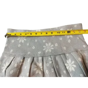 Princess Vera Wang Pleated Gray Sparkle Snowflake Knit Sweater Skirt M NWT thumbnail 9