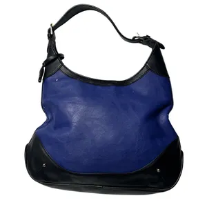 London Fog Women Cobalt‎ Blue and Black Hobo Shoulder Bag Gold Hardware Purse thumbnail 3