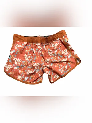 Hinano Tahiti Ladies Orange Floral Board Shorts Size Medium thumbnail 3