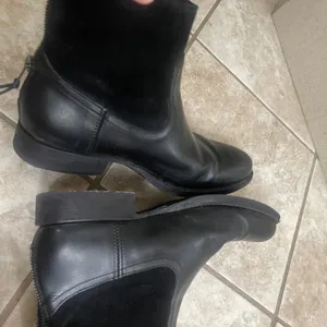 Frye Jamie Black Leather Suede Zip Ankle Booties Women's Size 8.5b EUC thumbnail 8