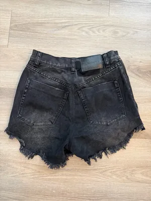One Teaspoon Black Size Zip Denim Cutoff Shorts thumbnail 2