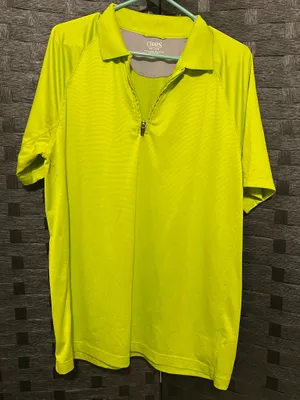 Men's Chaps Bright Lime Green Quarter Zip Polo Size Med Dress/Golf Shirt thumbnail 4