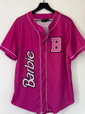 Barbie Baseball Jersey Pink Size M thumbnail 1