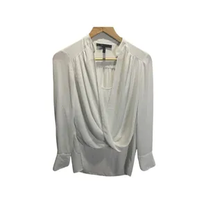 BCBGMaxAzria Jaklyn Draped Front Blouse‎ in Alabaster White Size XXS thumbnail 2