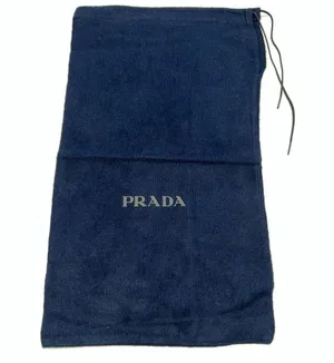 Prada Navy Blue Cotton Flannel Drawstring Dust Bag 15” X 8.5” thumbnail 1