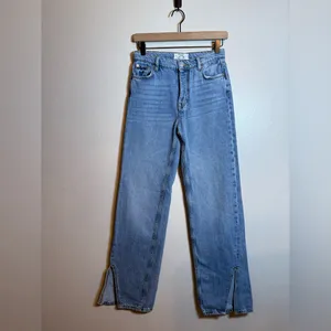 Free‎ People High Waist Slit Hem Staight Jeans thumbnail 2