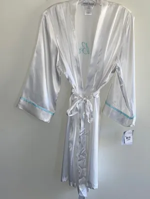 Intimo The Bride Satin Robe Womens‎ Large White thumbnail 1